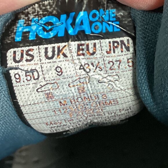 Hoka One One Blue Athletic Sneaker Shoe 9.5D - Picture 12 of 13